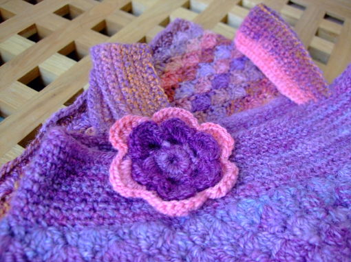 Crochet dress with pretty flower