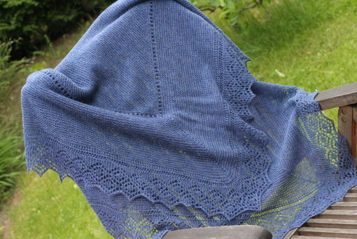 Stonington Shawl in Shetland 2ply lace yarn