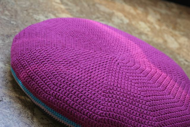 Crochet Flat Circle Cushion - Backside