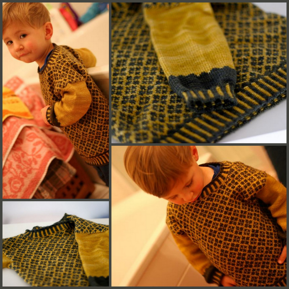 Baby sweater in stranded color work, yarn: Malabrigo Sock